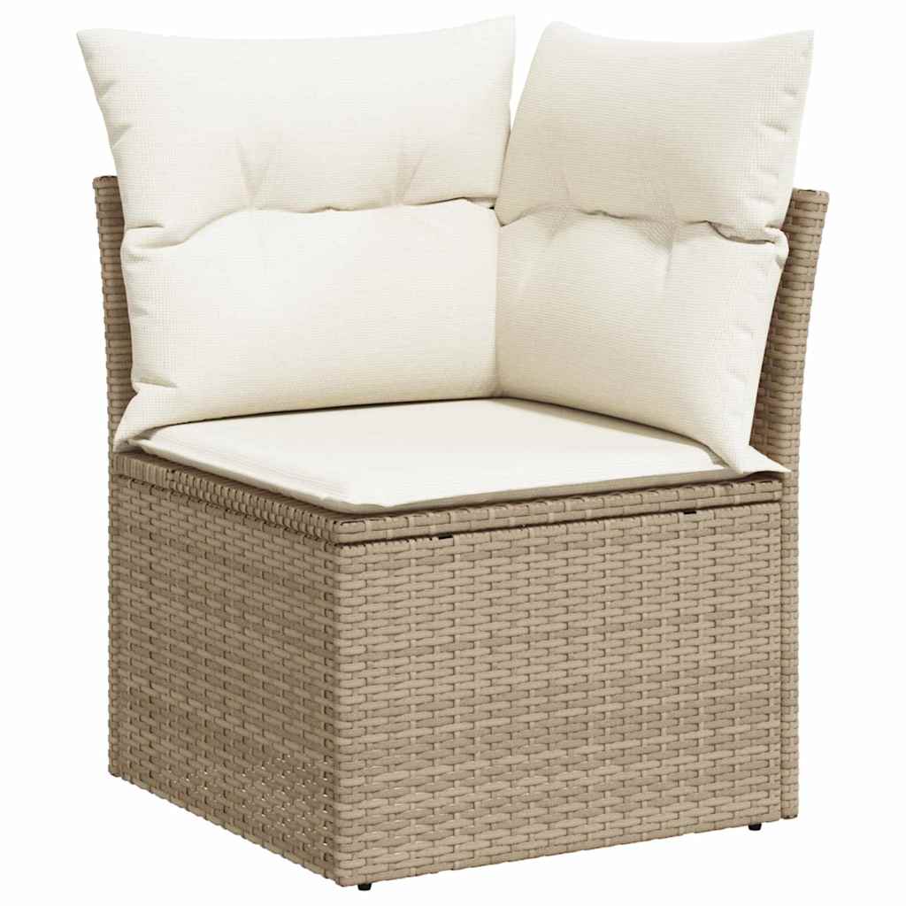 Ensemble de canapé de jardin avec coussin 9 pcs Beige polyrotin - XIOS