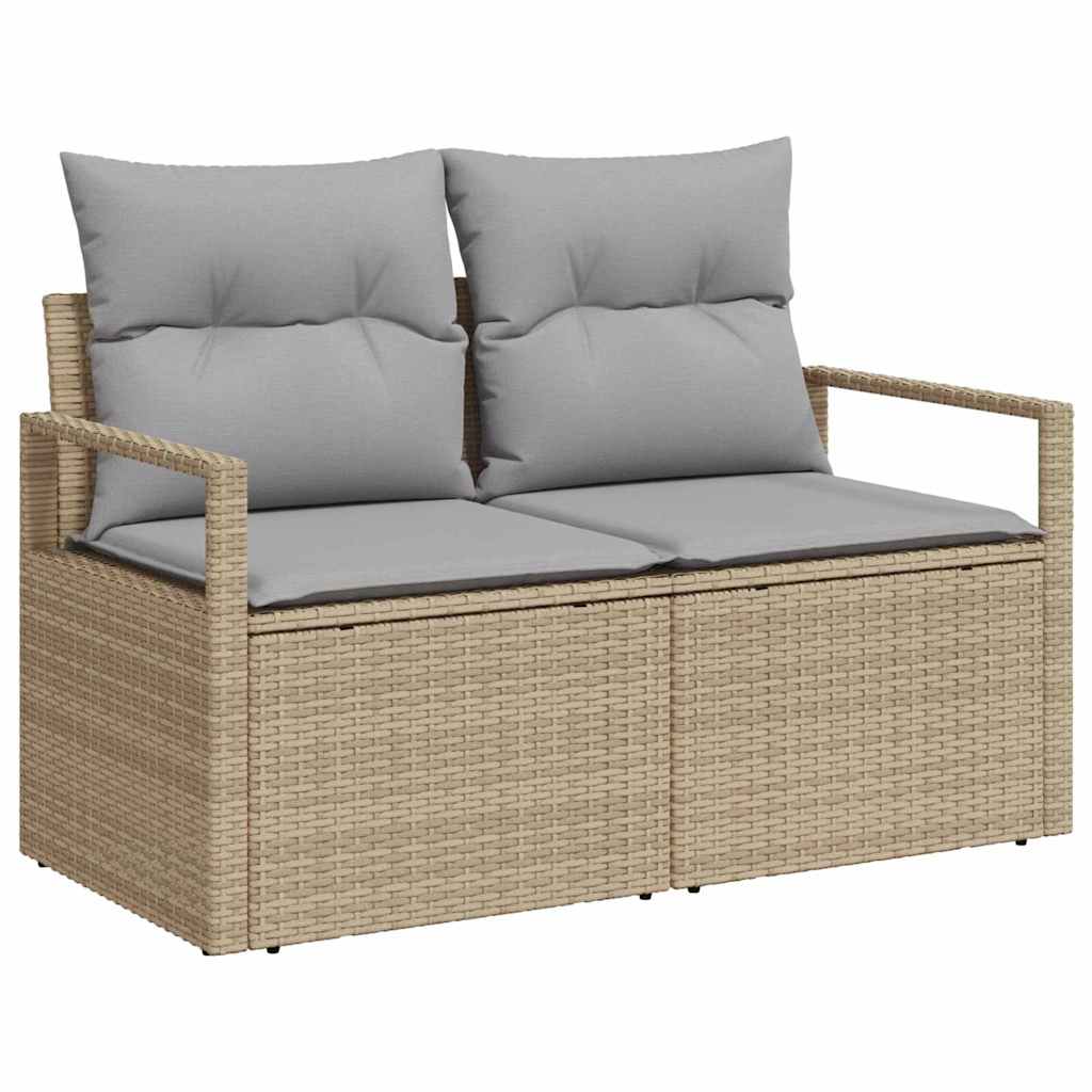 Ensemble de canapé de jardin avec coussin 6 pcs Beige polyrotin - XIOS