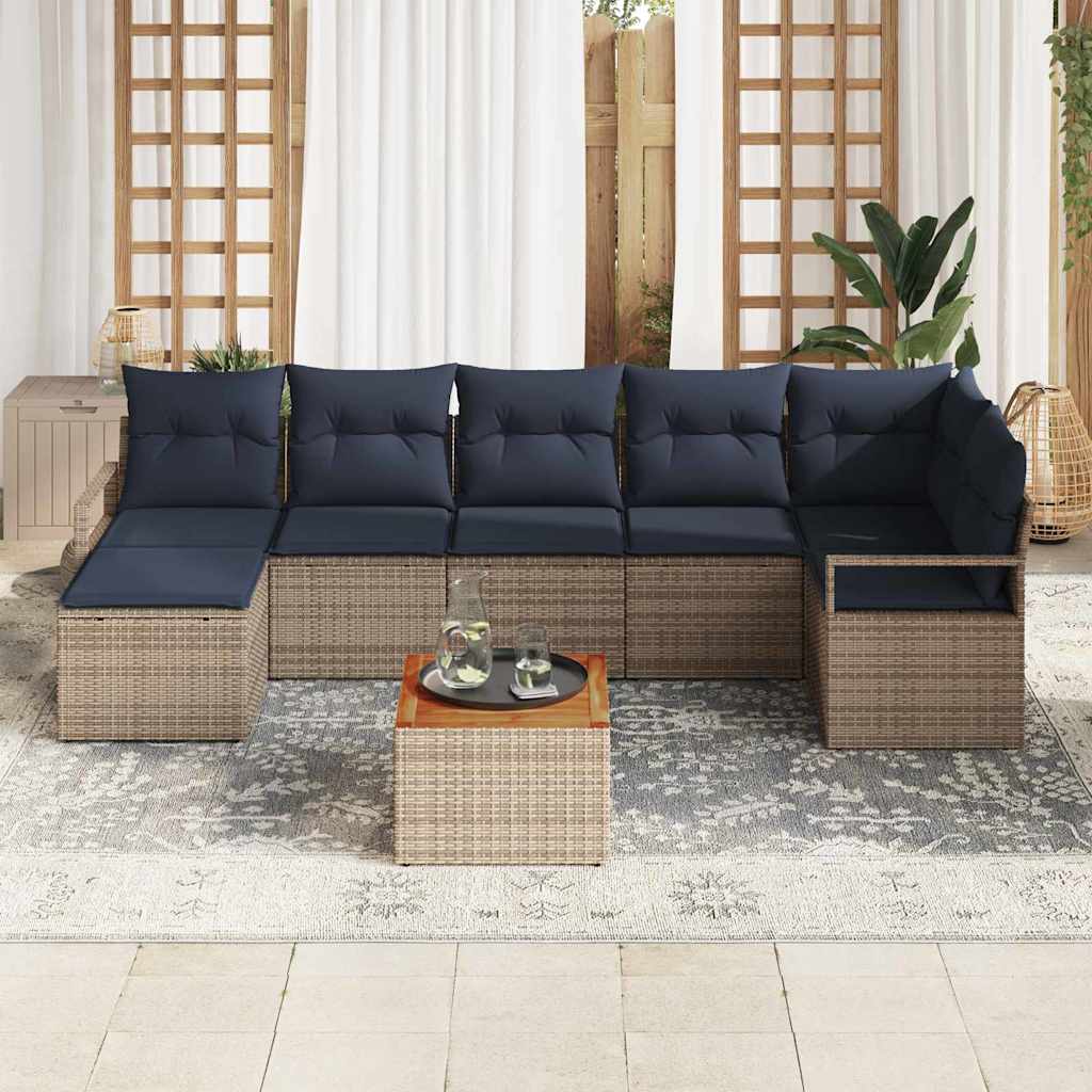 Ensemble de canapé de jardin avec coussin 9 pcs Gris polyrotin