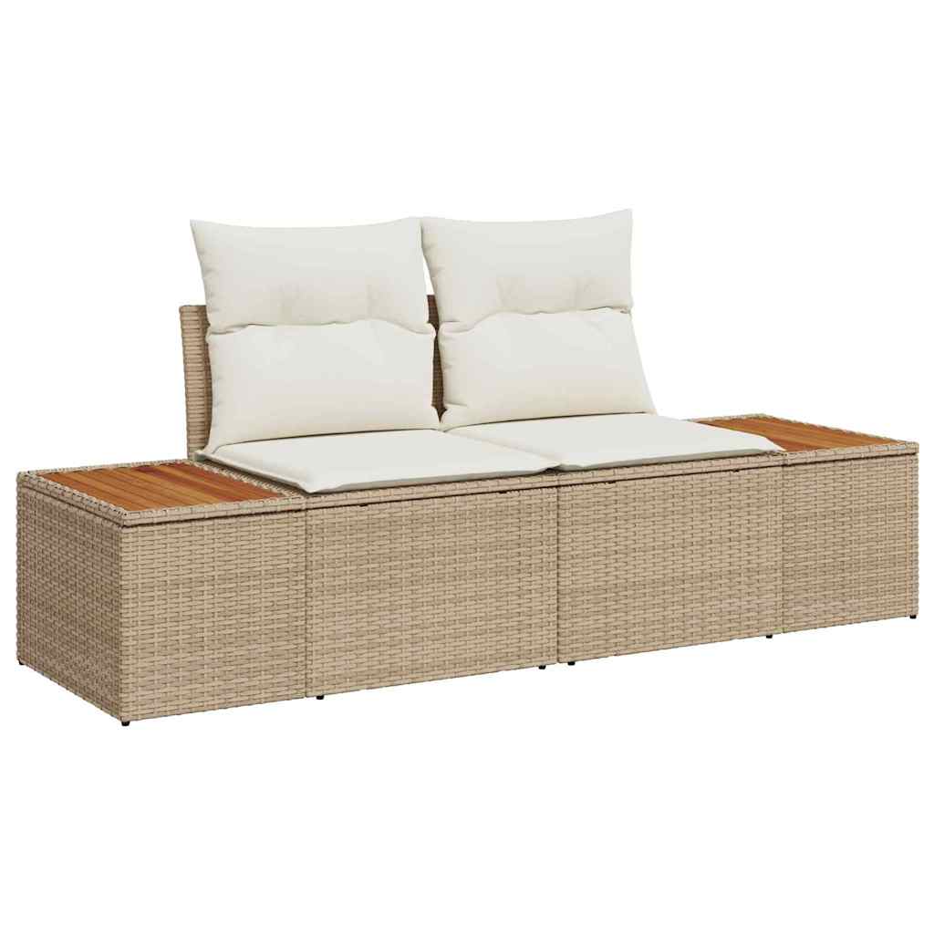Ensemble de canapé de jardin 9 pcs Beige Poly rotin