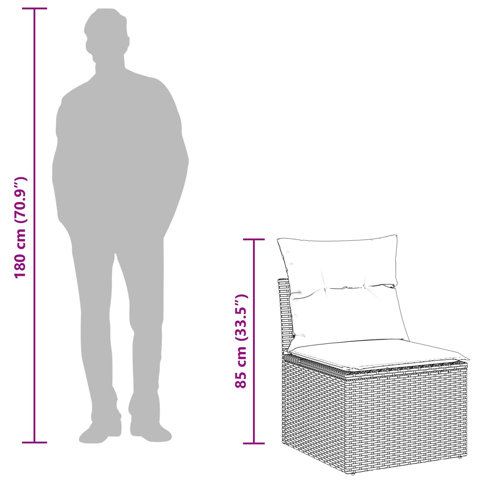 Ensemble de canapé de jardin avec coussin 8 pcs Noir polyrotin