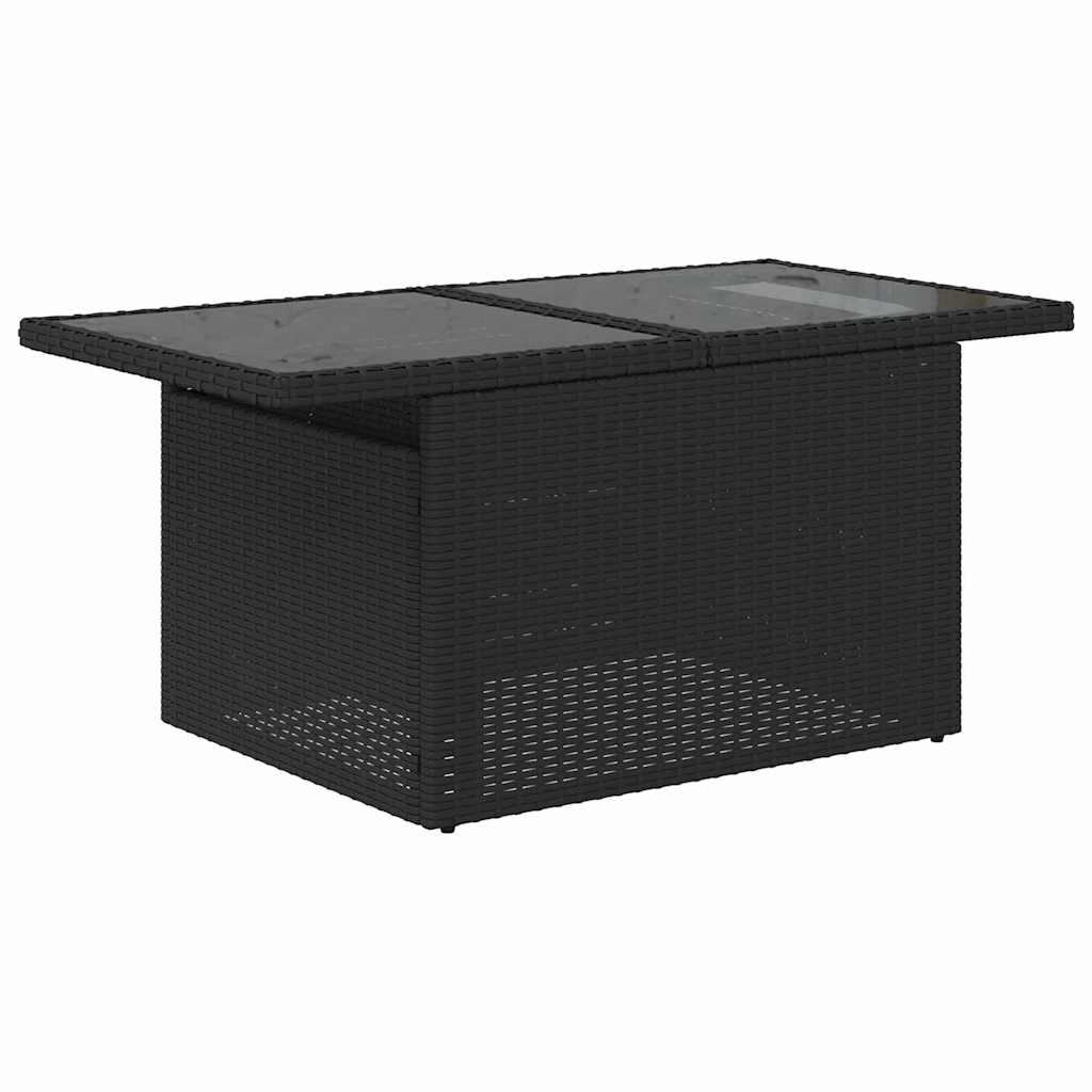 Ensemble de canapé de jardin avec coussin 6 pcs Noir polyrotin