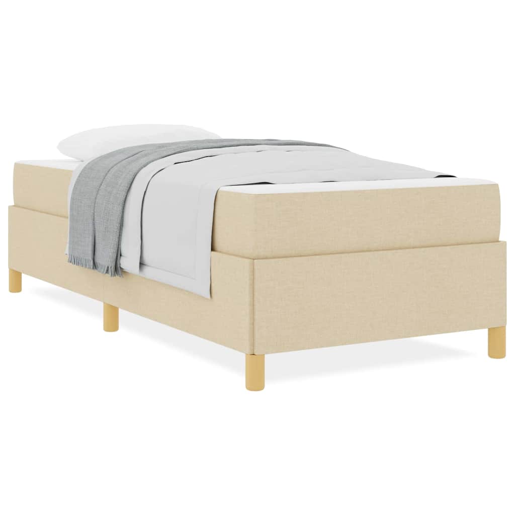 Lit à ressorts avec matelas Blanc et crème 90 x 190 cm tissu - XIOS