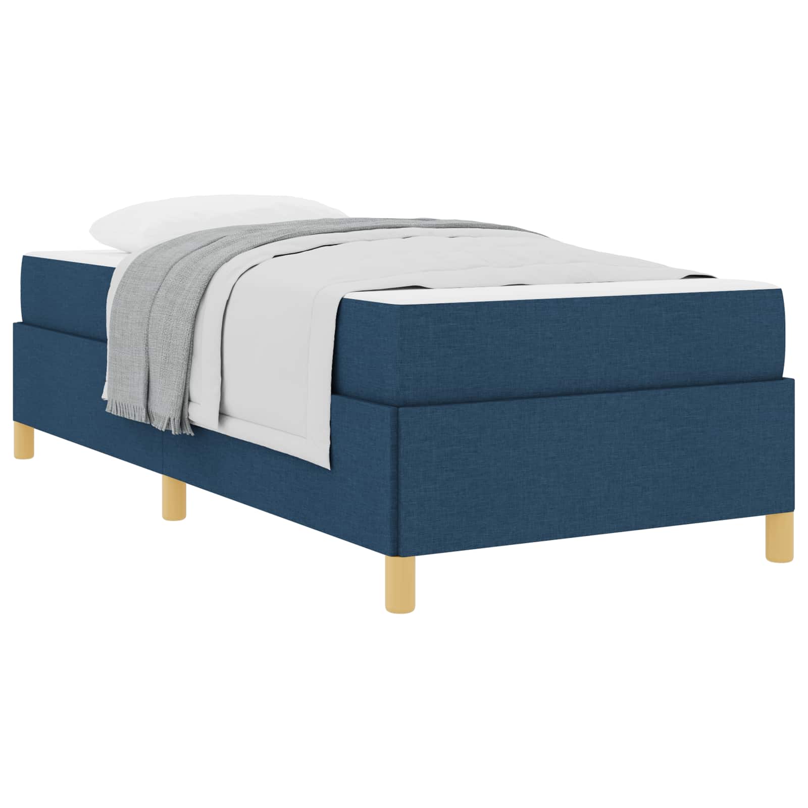 Cadre de lit avec matelas Bleu 90 x 190 cm tissu - XIOS
