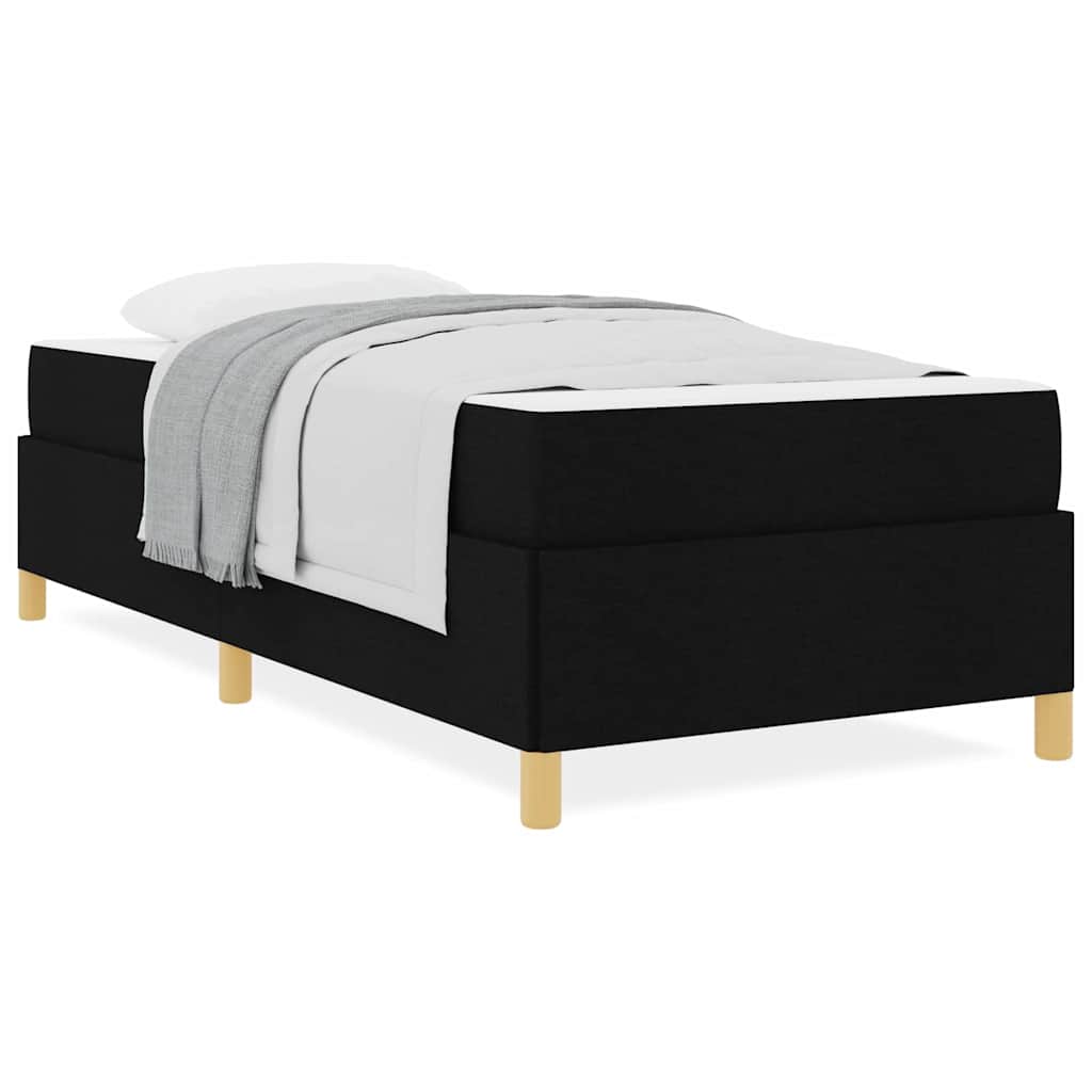 Lit à ressorts avec matelas Noir et Blanc 90 x 200 cm tissu - XIOS