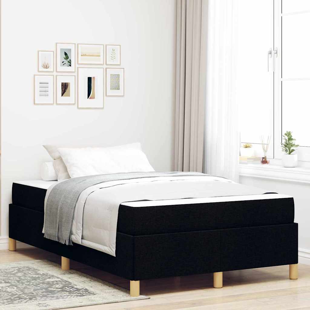Cadre de lit avec matelas Noir 120 x 190 cm tissu - XIOS