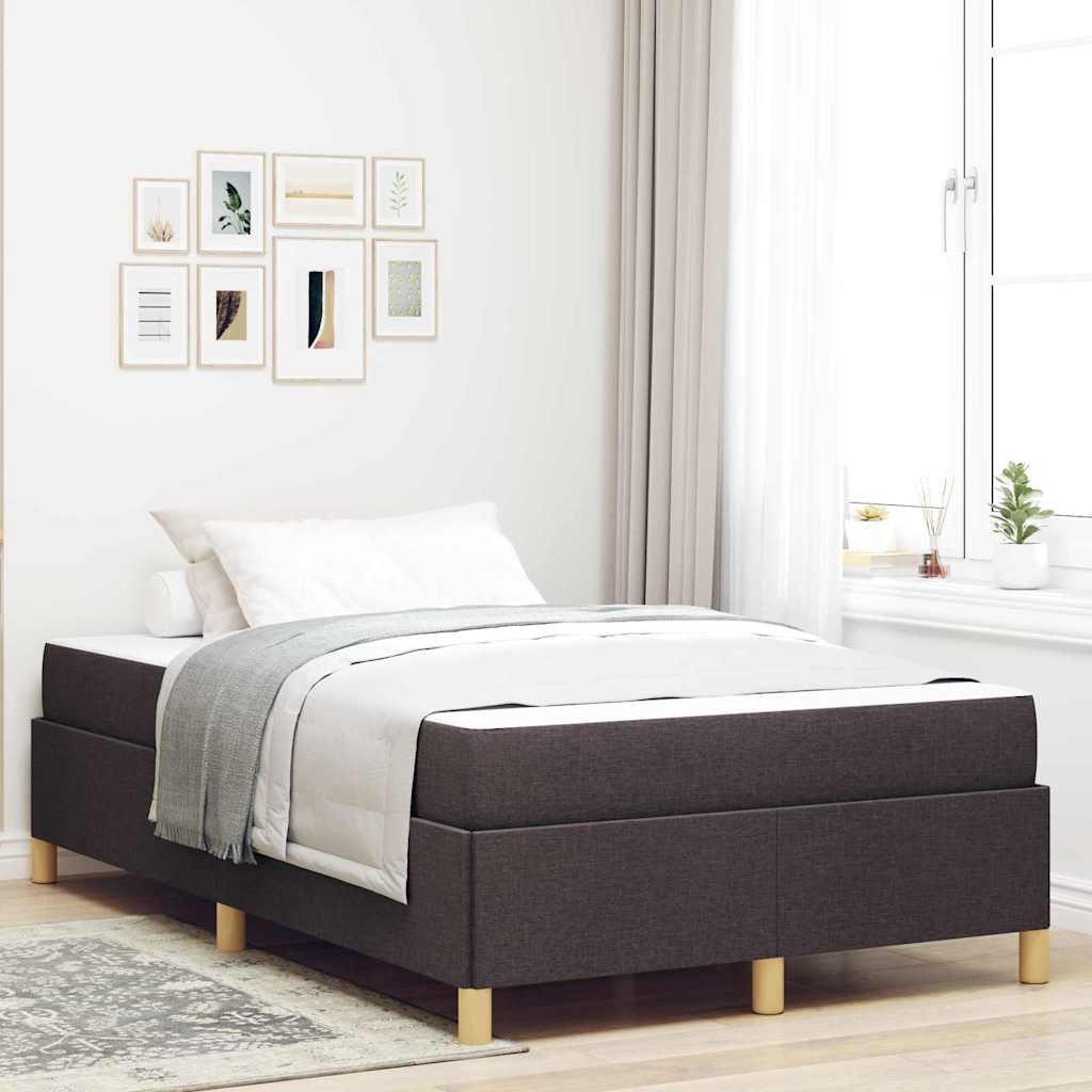 Cadre de lit avec matelas Marron foncé 120 x 190 cm tissu - XIOS