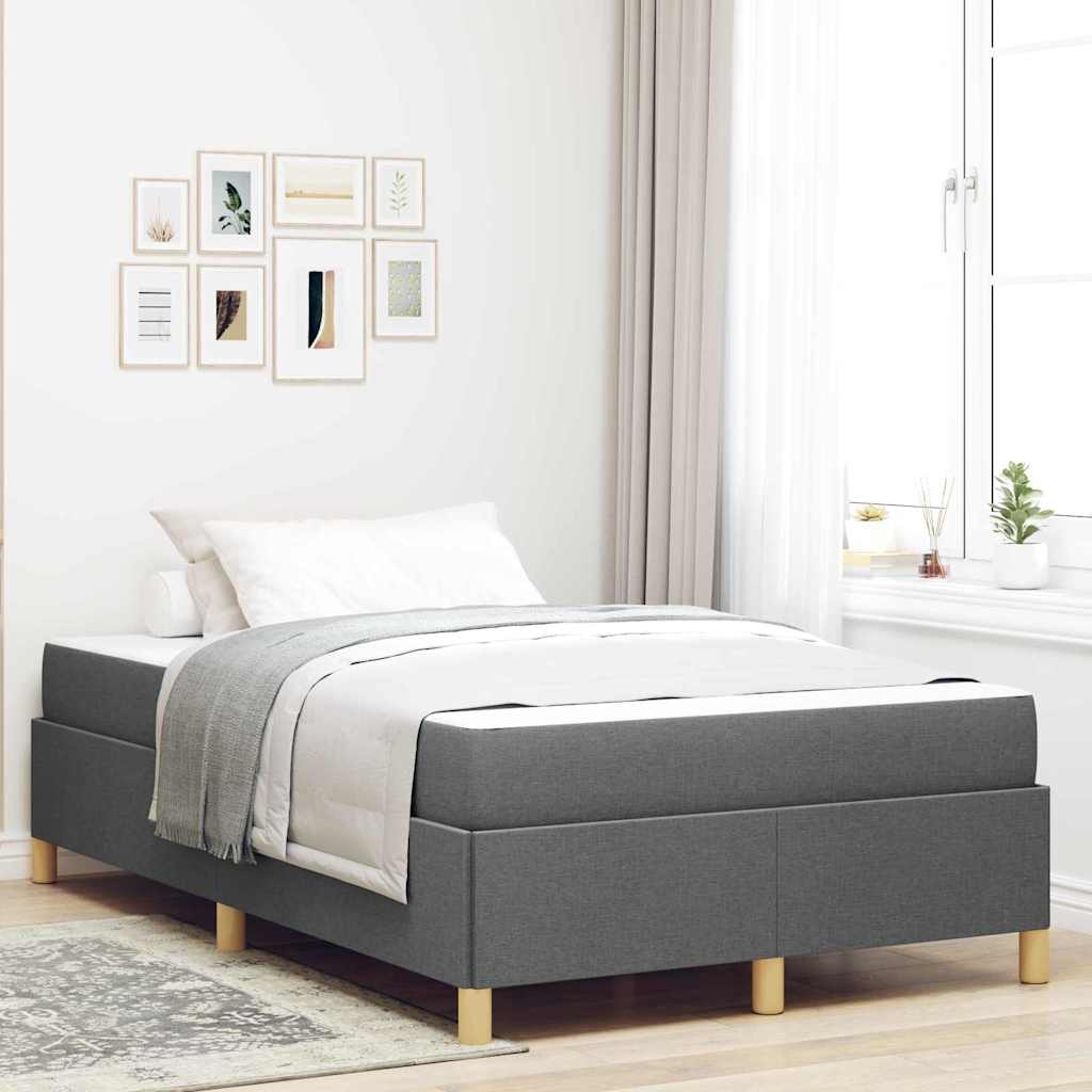 Cadre de lit avec matelas Gris foncé 120 x 200 cm tissu - XIOS