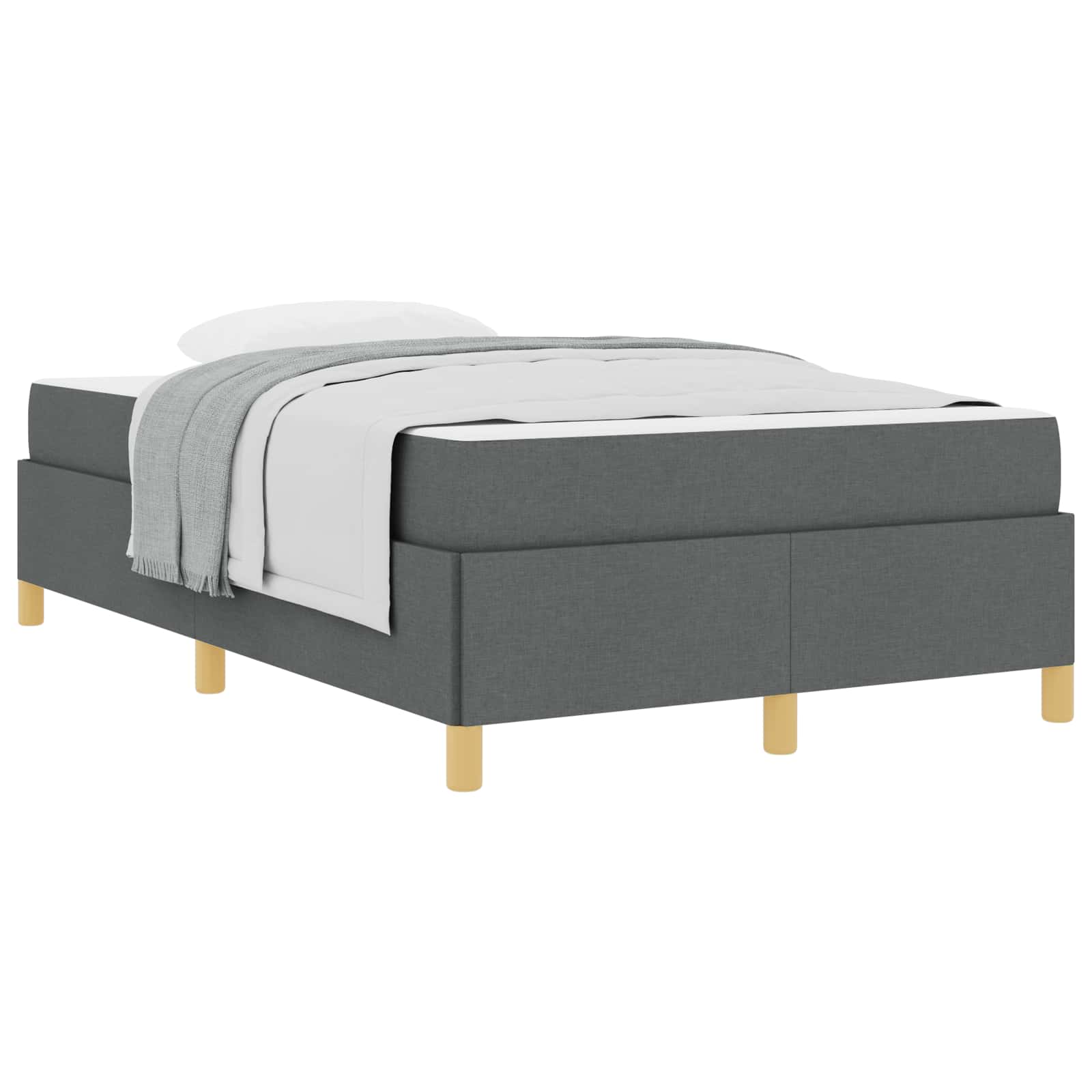 Cadre de lit avec matelas Gris foncé 120 x 200 cm tissu - XIOS