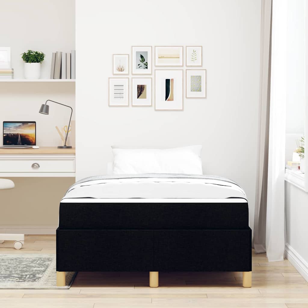 Cadre de lit avec matelas Noir 120 x 200 cm tissu - XIOS