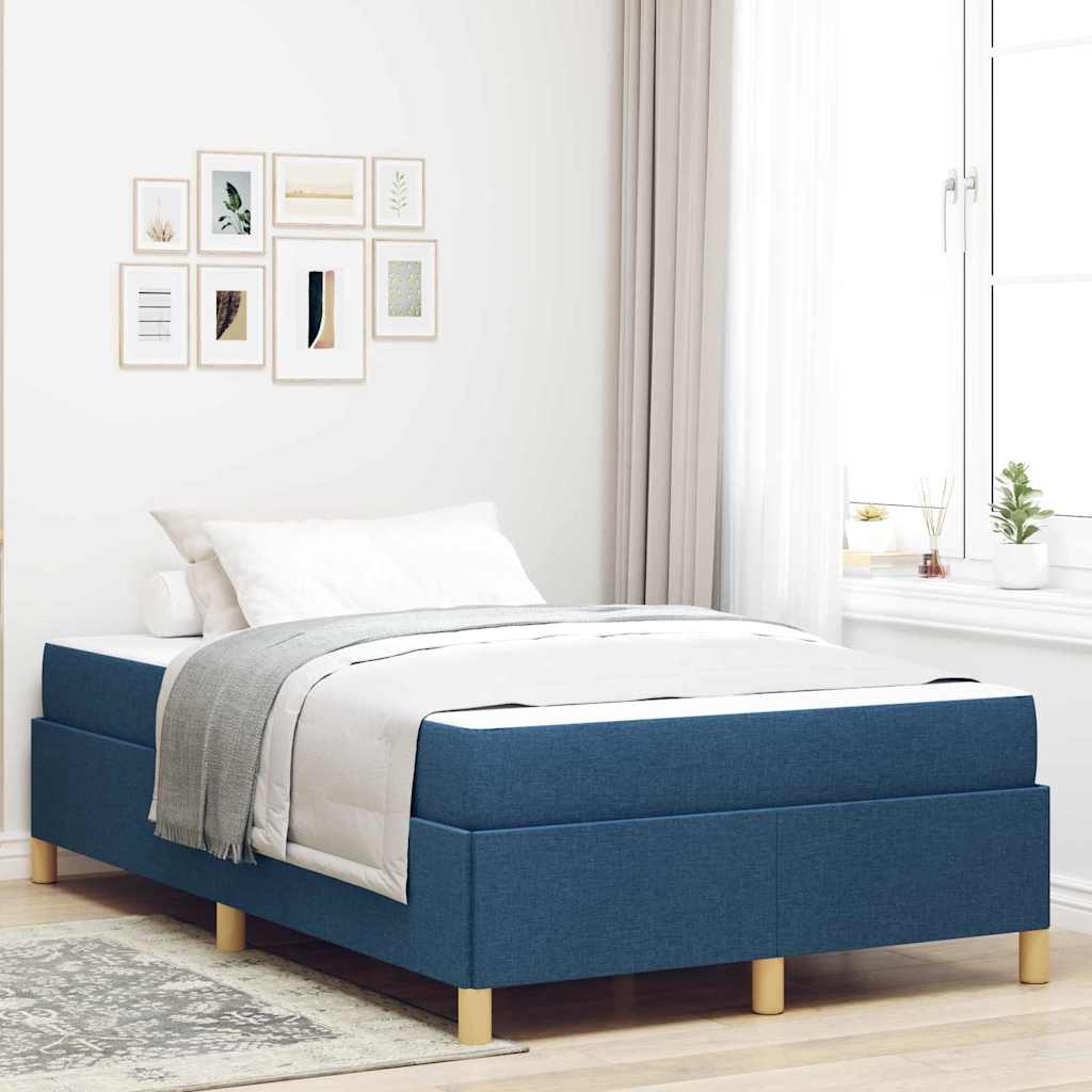 Lit à ressorts avec matelas Bleu et Blanc 120 x 200 cm tissu - XIOS