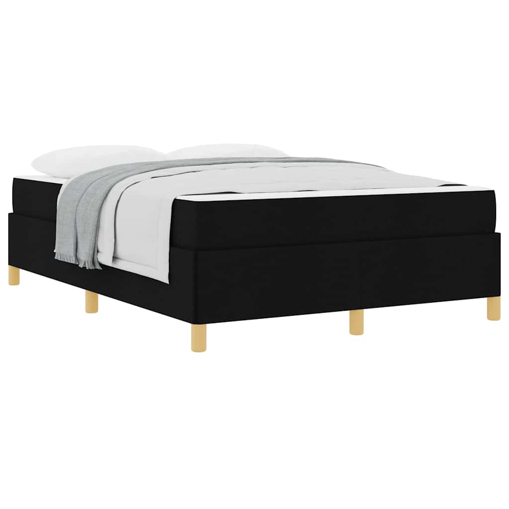 Lit à ressorts avec matelas Blanc et Noir 140 x 190 cm tissu - XIOS