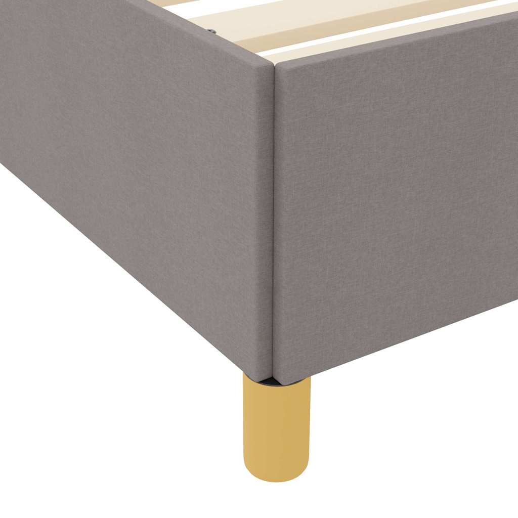 Lit à ressorts avec matelas Taupe et blanc 140 x 190 cm tissu - XIOS