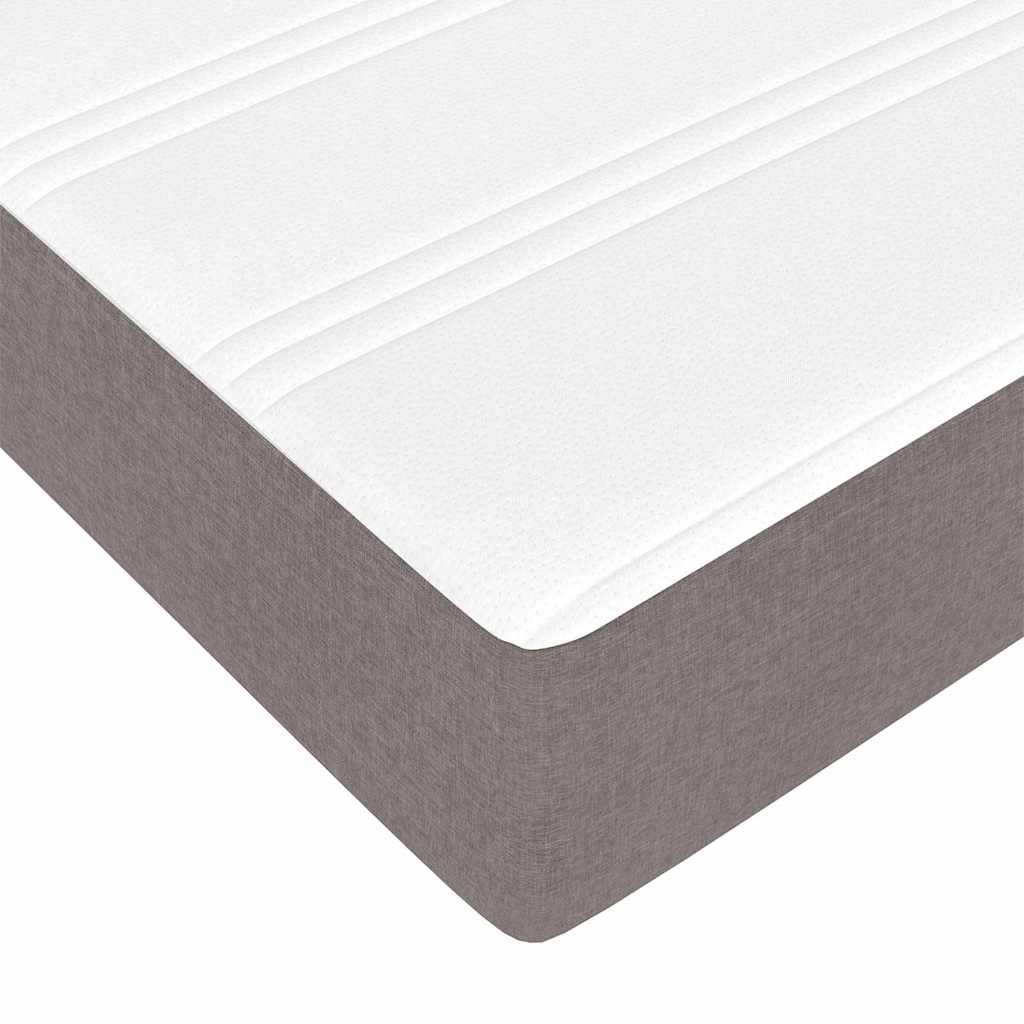 Lit à ressorts avec matelas Taupe et blanc 140 x 190 cm tissu - XIOS
