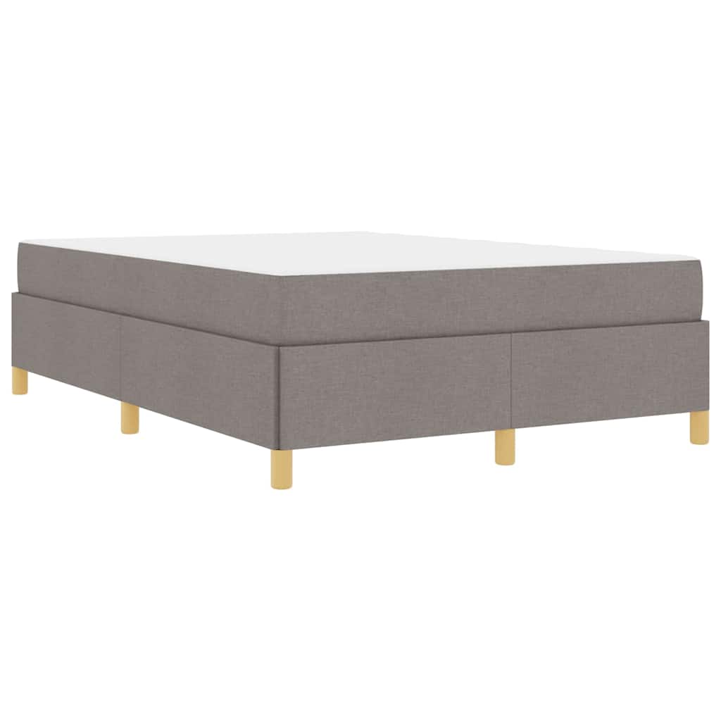 Lit à ressorts avec matelas Taupe et blanc 140 x 190 cm tissu - XIOS