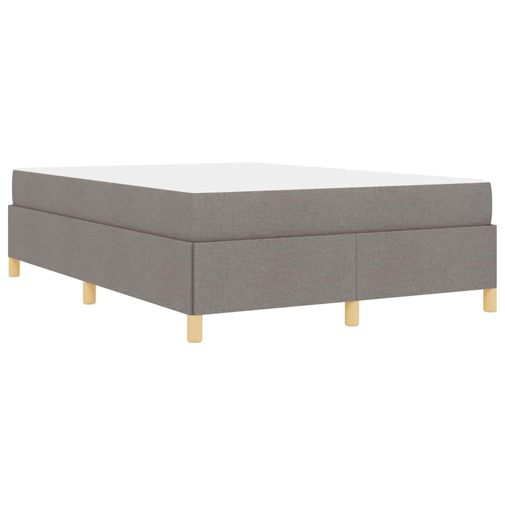 Lit à ressorts avec matelas Taupe et blanc 140 x 190 cm tissu - XIOS