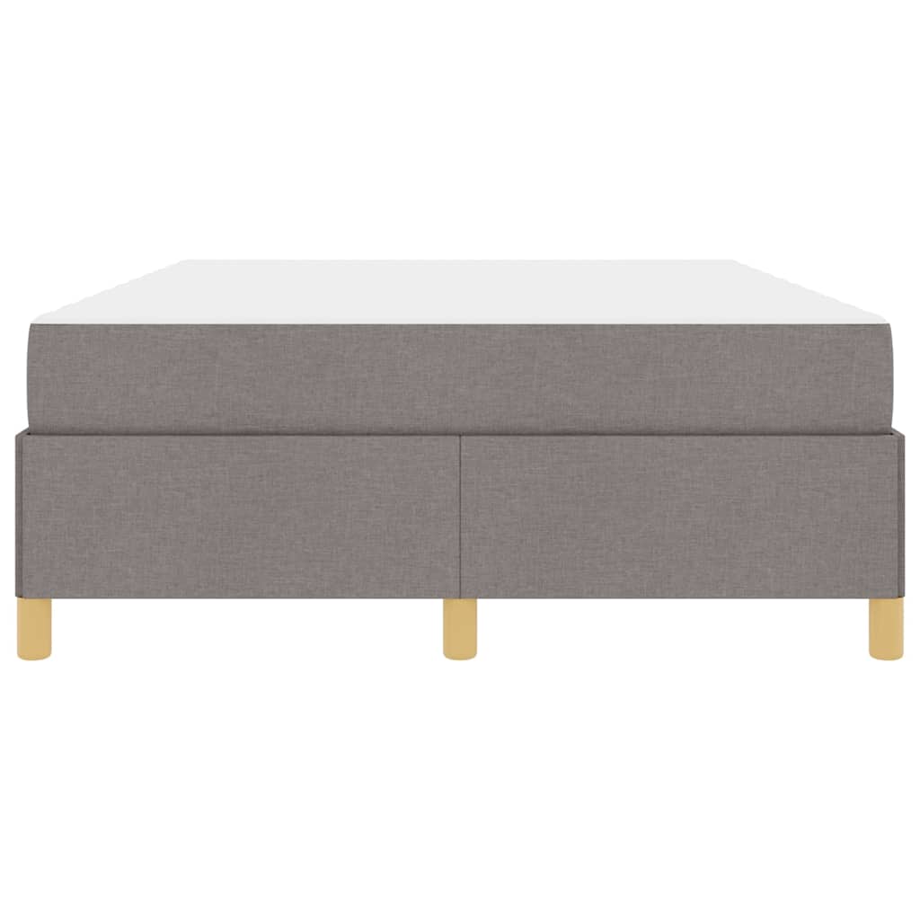 Lit à ressorts avec matelas Taupe et blanc 140 x 190 cm tissu - XIOS