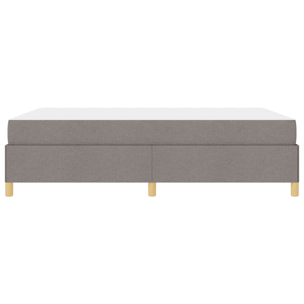 Lit à ressorts avec matelas Taupe et blanc 140 x 190 cm tissu - XIOS