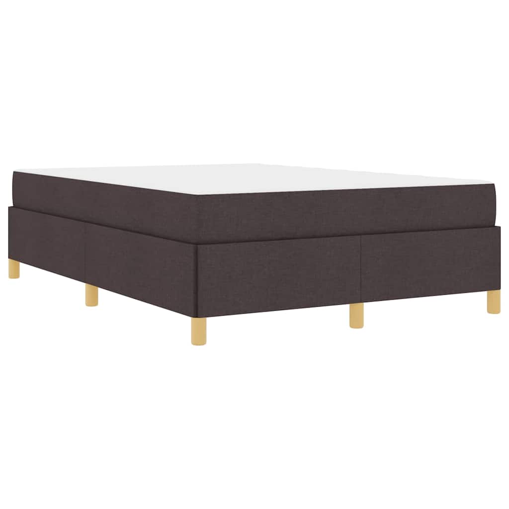 Lit à ressorts Marron foncé et Blanc 160 x 200 cm tissu - XIOS