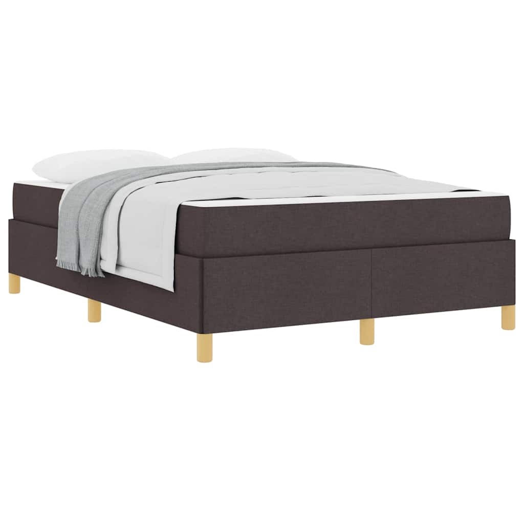Lit à ressorts Marron foncé et Blanc 160 x 200 cm tissu - XIOS