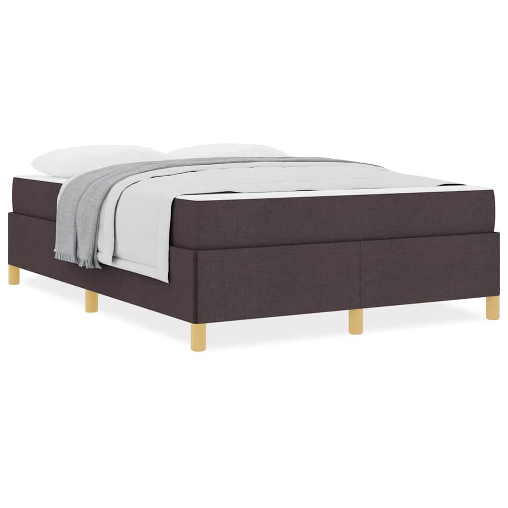 Lit à ressorts Marron foncé et Blanc 160 x 200 cm tissu - XIOS