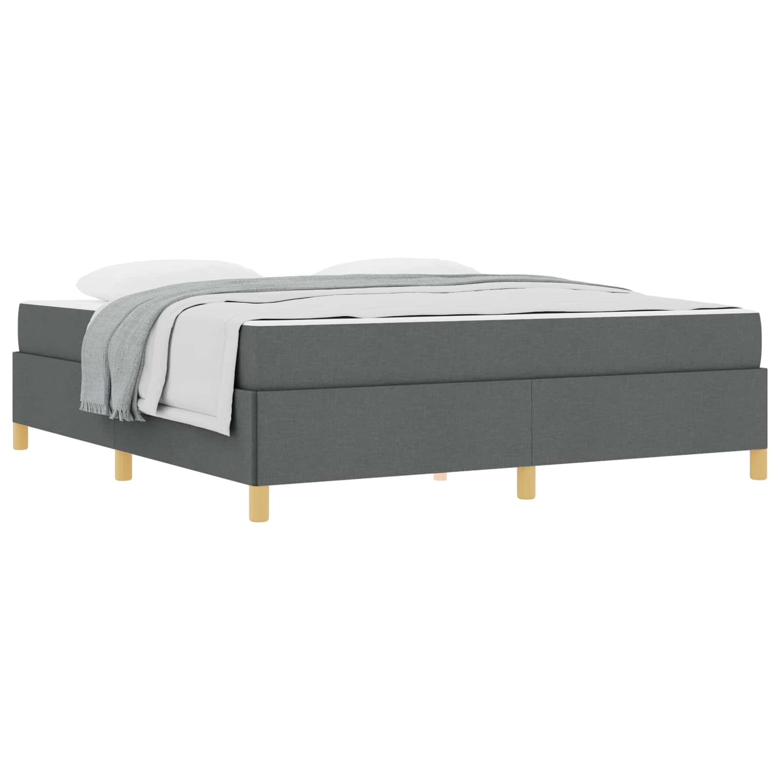 Cadre de lit avec matelas Gris foncé 180 x 200 cm tissu - XIOS