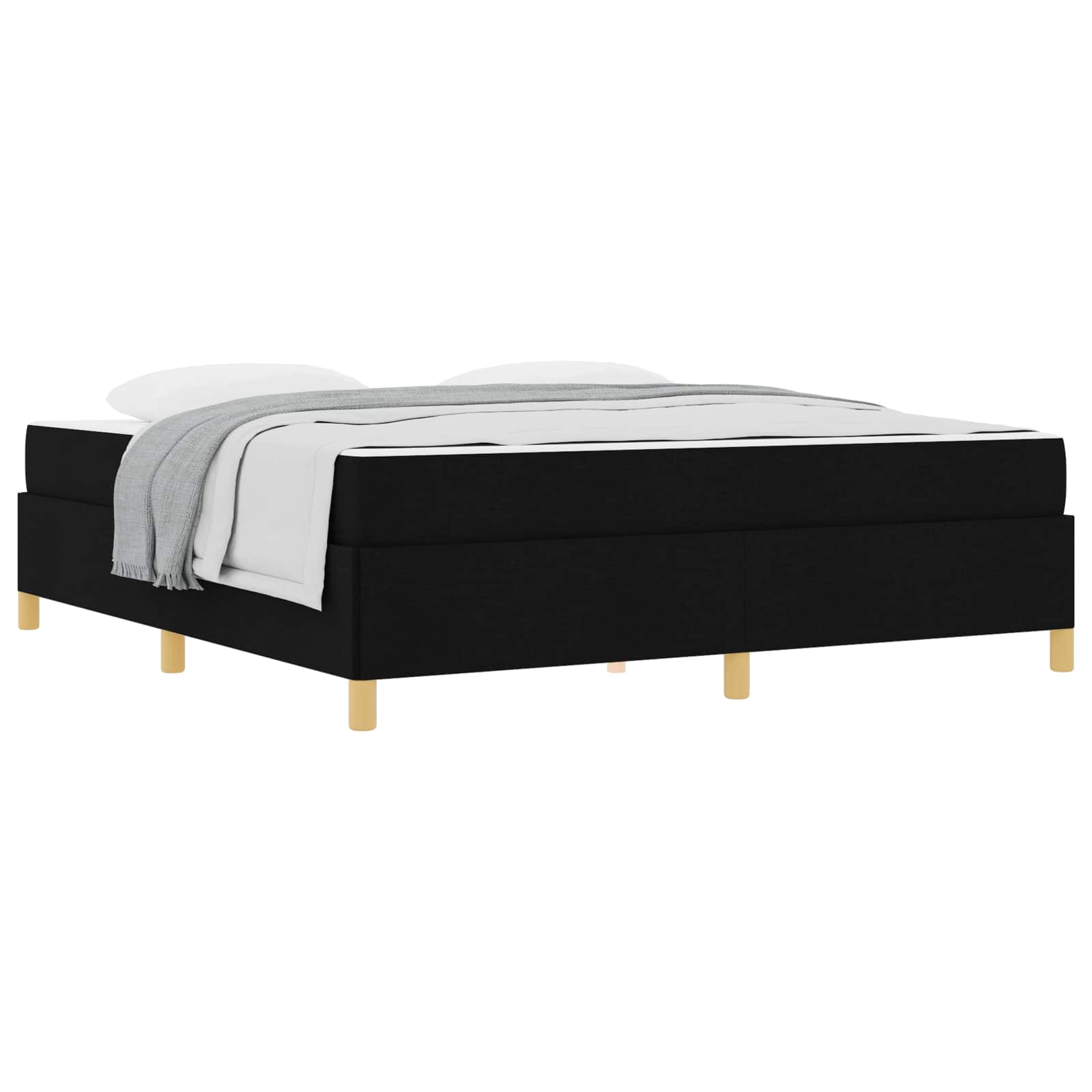 Cadre de lit avec matelas Noir 180 x 200 cm tissu - XIOS