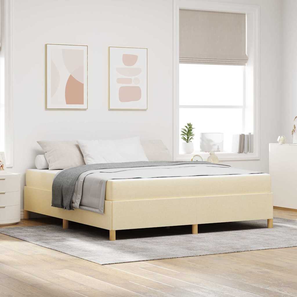 Cadre de lit avec matelas Crème 180 x 200 cm tissu - XIOS