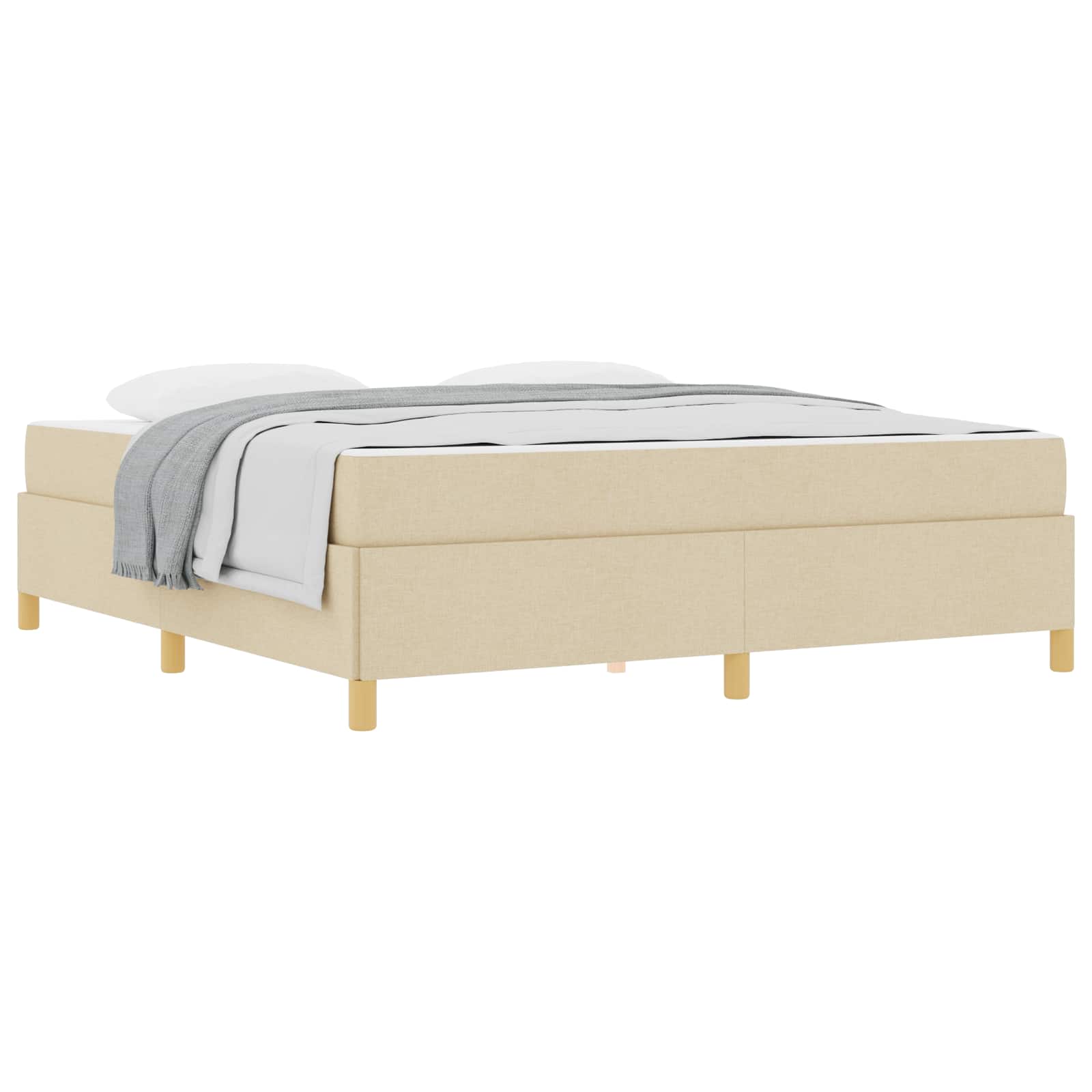 Cadre de lit avec matelas Crème 180 x 200 cm tissu - XIOS