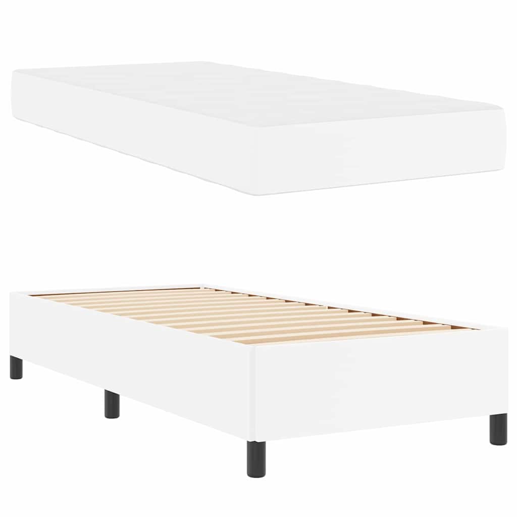 Cadre de lit avec matelas Blanc 80 x 200 cm tissu - XIOS