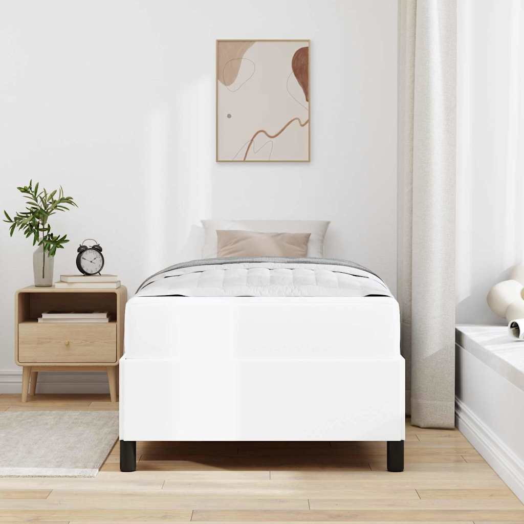 Cadre de lit avec matelas Blanc 90 x 200 cm tissu - XIOS