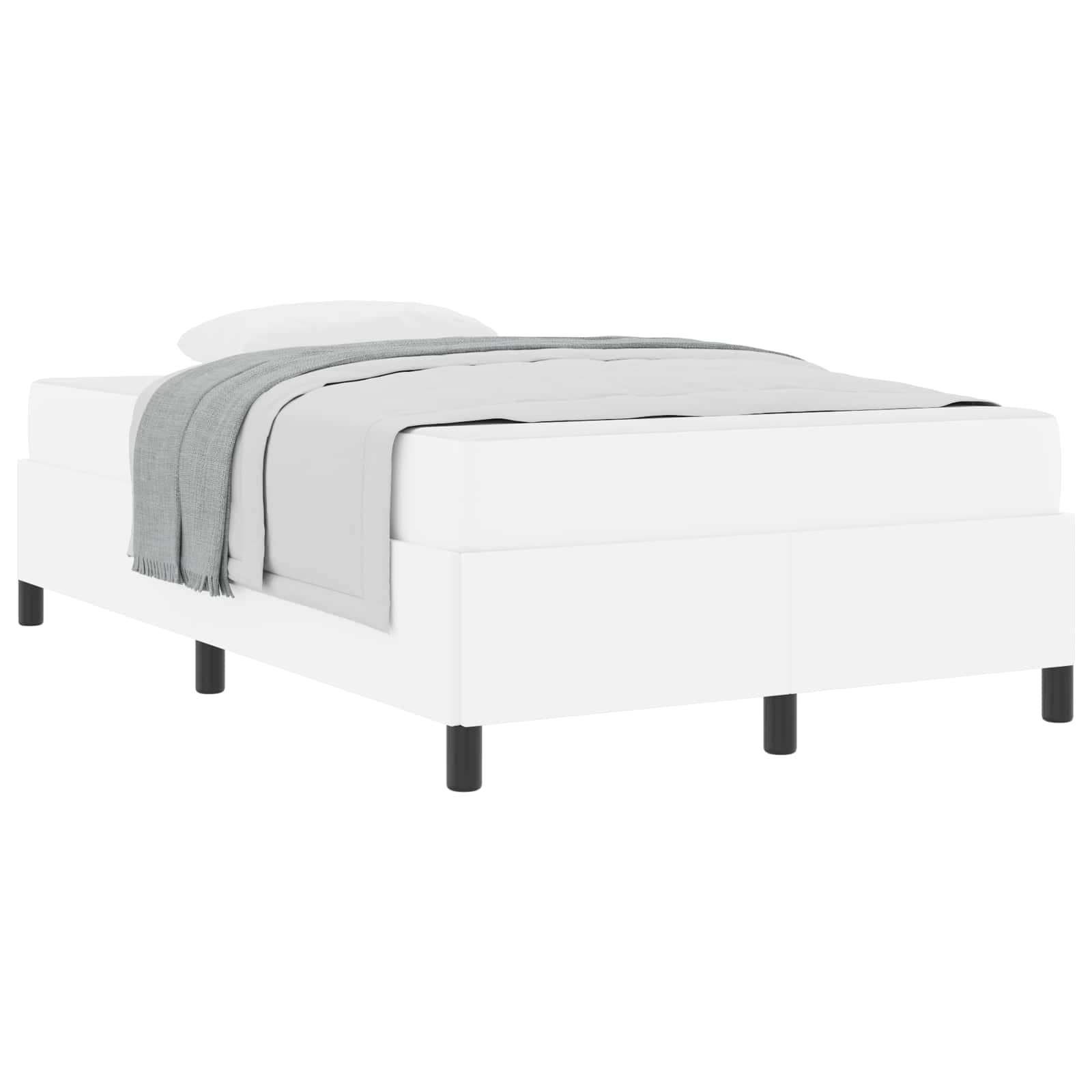 Cadre de lit avec matelas Blanc 120 x 200 cm tissu - XIOS