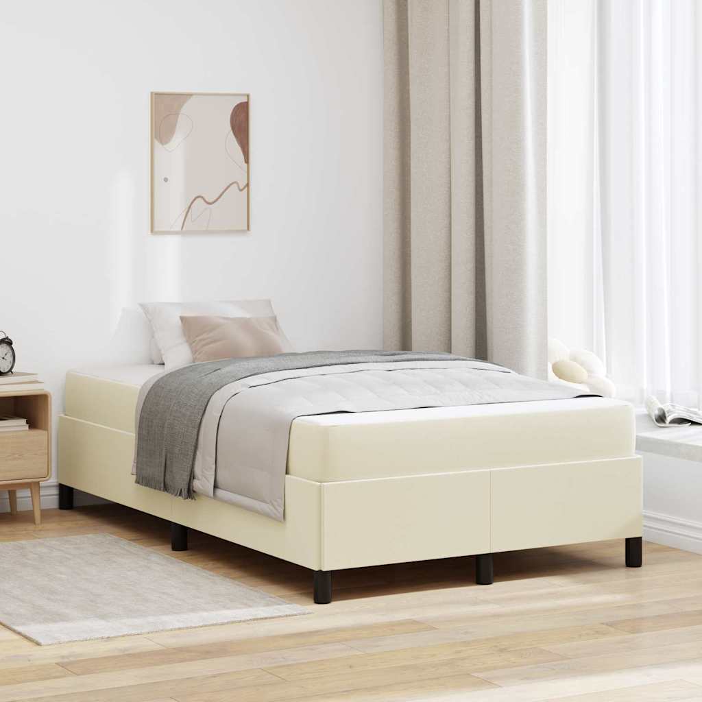 Cadre de lit avec matelas Crème 120 x 200 cm tissu - XIOS