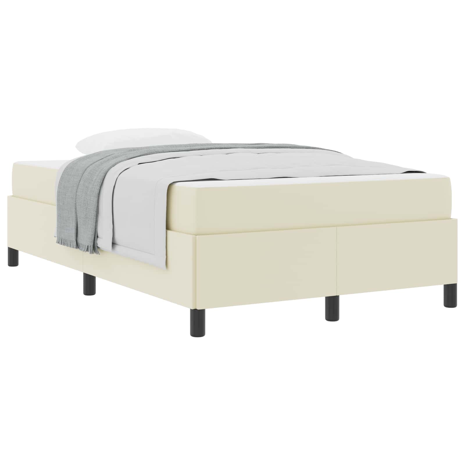 Cadre de lit avec matelas Crème 120 x 200 cm tissu - XIOS
