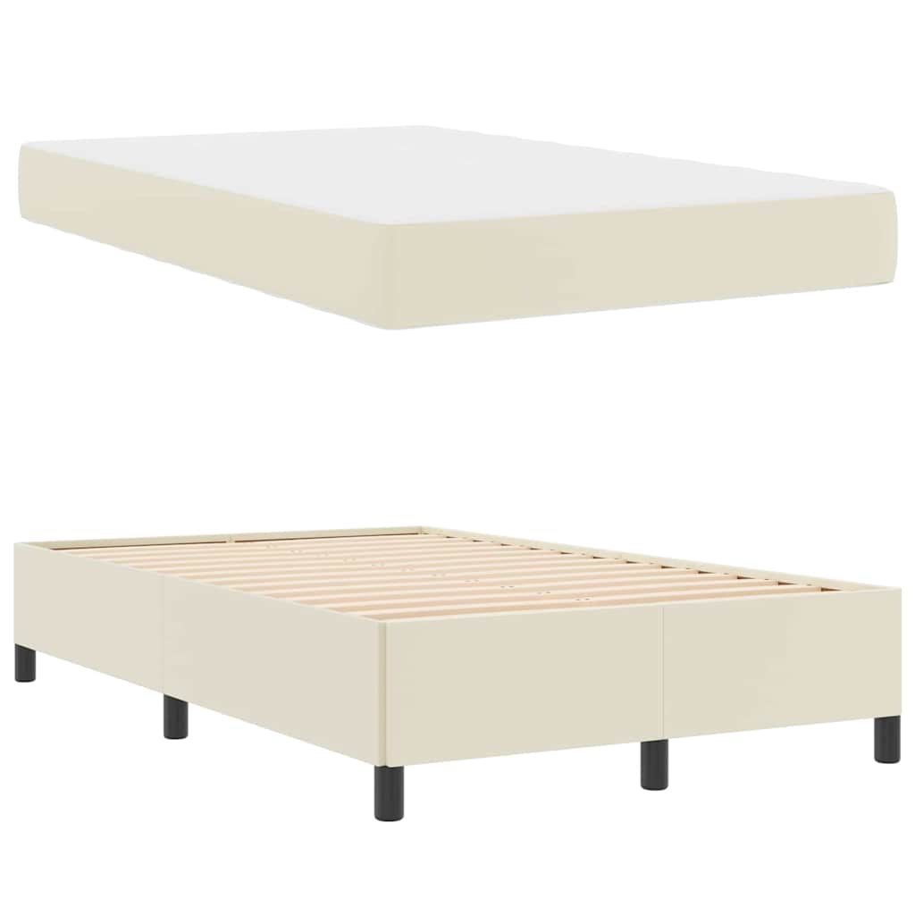 Cadre de lit avec matelas Crème 120 x 200 cm tissu - XIOS