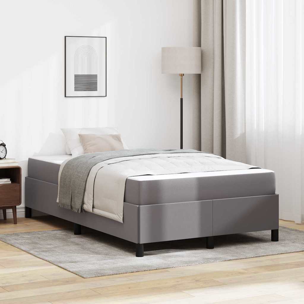 Cadre de lit avec matelas Gris 120 x 200 cm tissu - XIOS