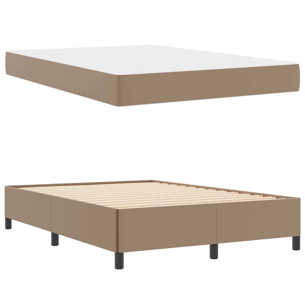 Cadre de lit avec matelas Cappuccino 140 x 190 cm Faux cuir - XIOS