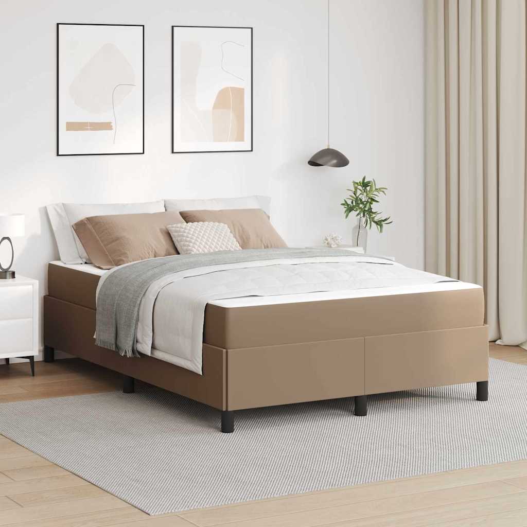 Cadre de lit avec matelas Cappuccino 140 x 200 cm tissu - XIOS