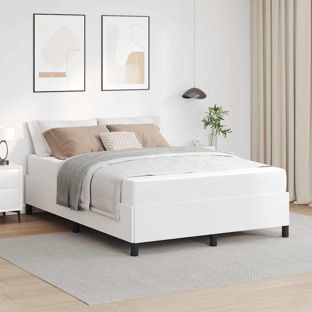 Cadre de lit avec matelas Blanc 160 x 200 cm tissu - XIOS