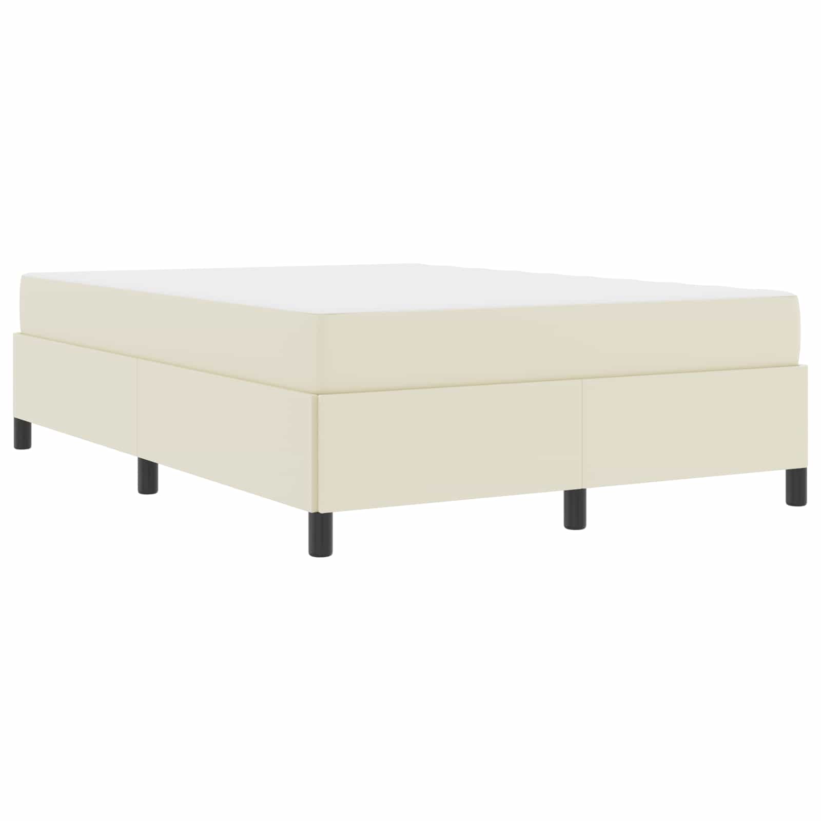 Cadre de lit avec matelas Crème 160 x 200 cm tissu