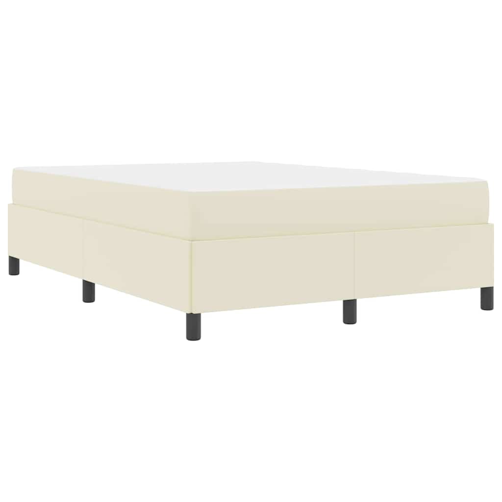 Cadre de lit avec matelas Crème 160 x 200 cm tissu