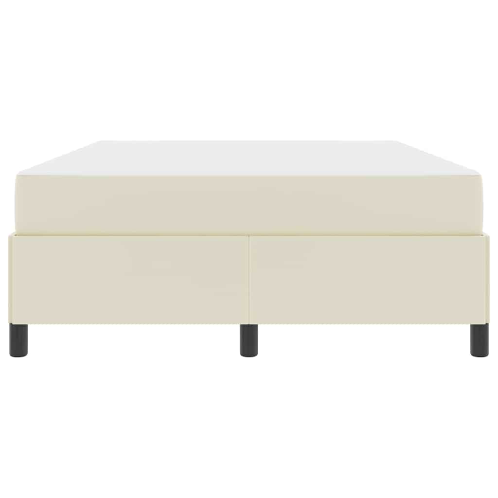 Cadre de lit avec matelas Crème 160 x 200 cm tissu
