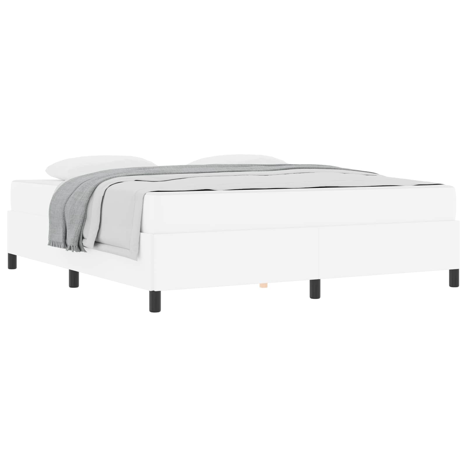 Cadre de lit avec matelas Blanc 180 x 200 cm tissu - XIOS