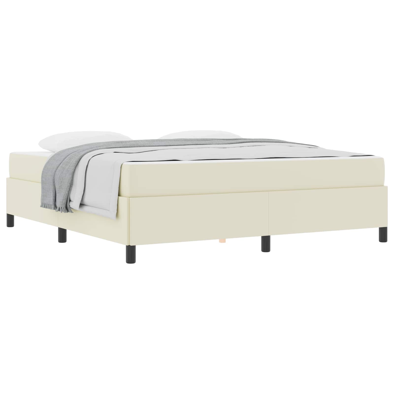 Cadre de lit avec matelas Crème 180 x 200 cm tissu - XIOS