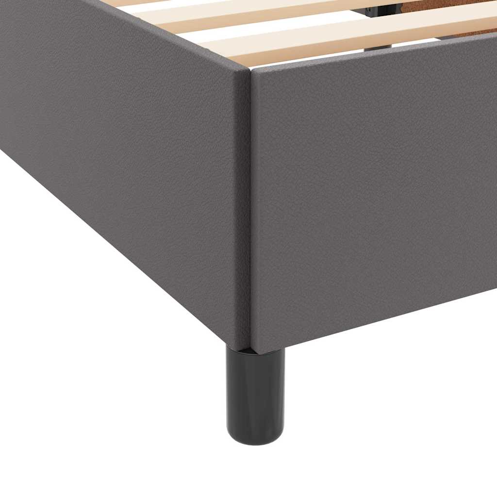 Cadre de lit avec matelas Gris 180 x 200 cm Faux cuir - XIOS