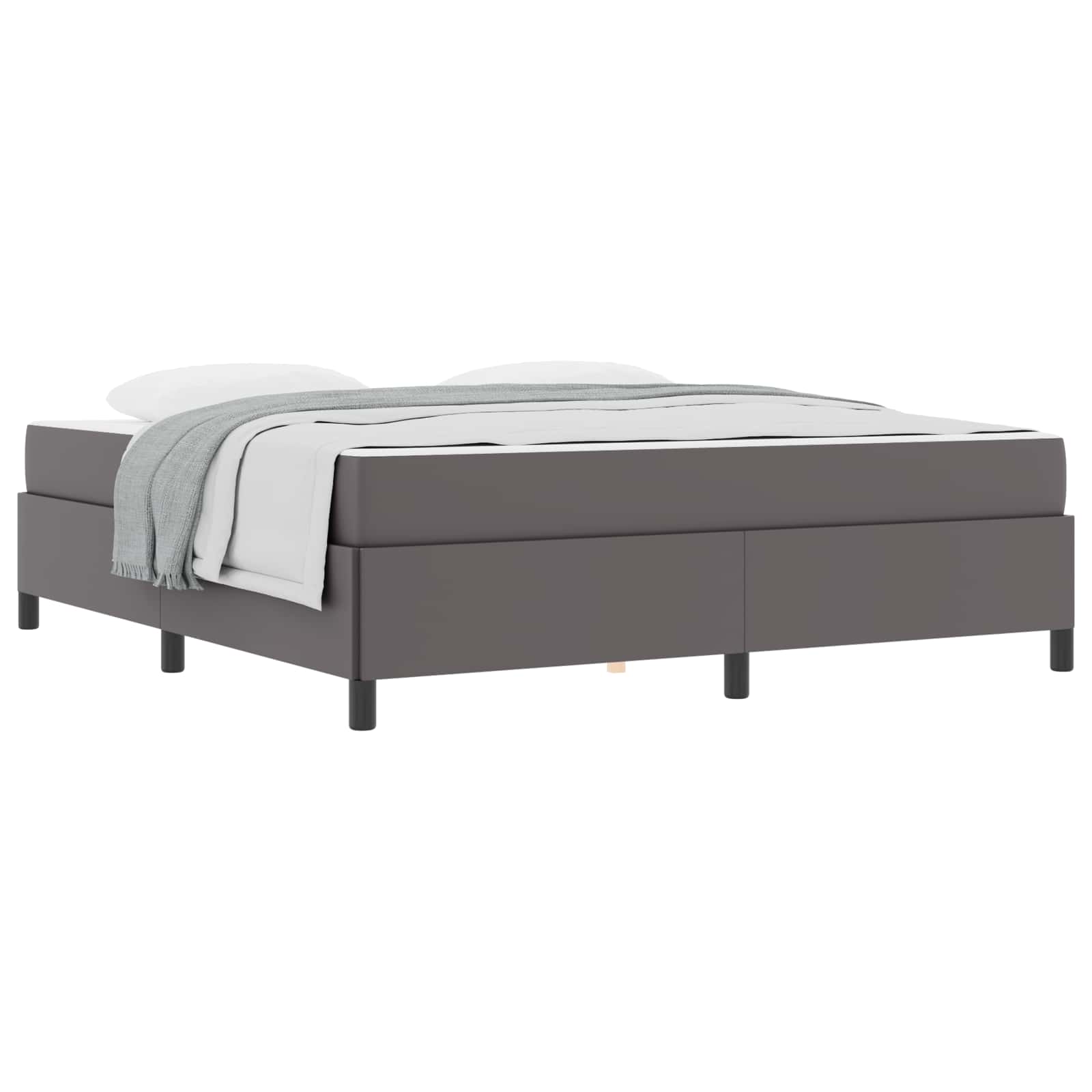 Cadre de lit avec matelas Gris 180 x 200 cm tissu - XIOS