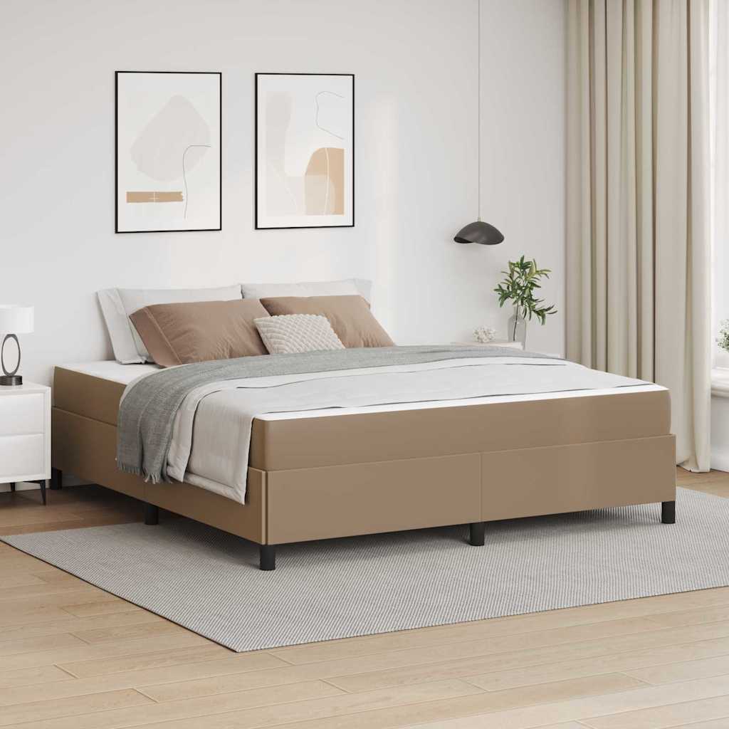 Cadre de lit avec matelas Cappuccino 180 x 200 cm tissu