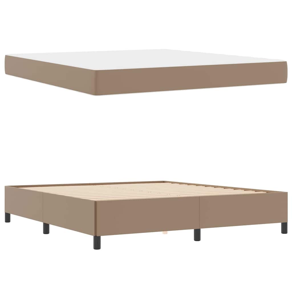 Cadre de lit avec matelas Cappuccino 180 x 200 cm tissu