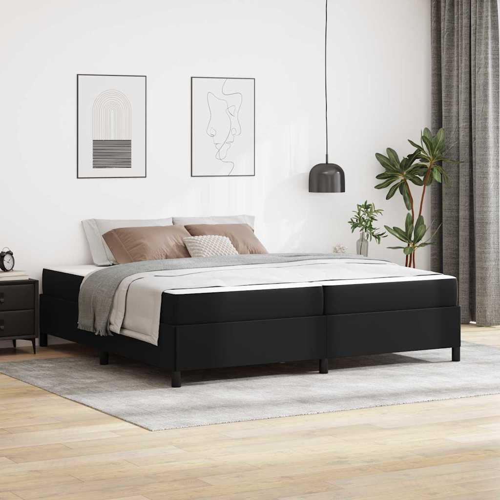 Cadre de lit avec matelas Noir 200 x 200 cm tissu - XIOS