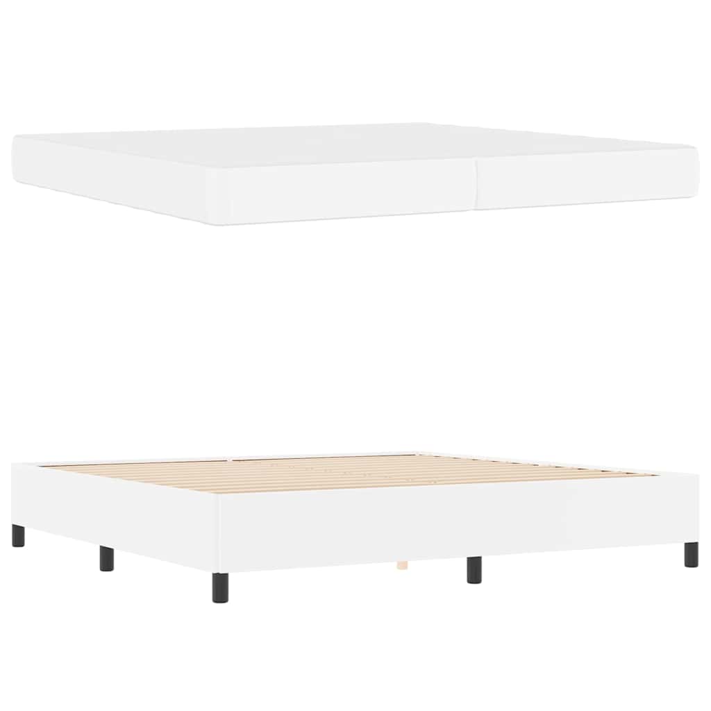 Cadre de lit avec matelas Blanc 200 x 200 cm Faux cuir - XIOS